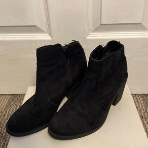 Basic black heeled ankle booties